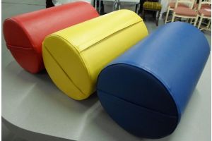 Rebonded Foam Round Bolster with Vinyl Cover and Handles