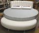 Round Mattress bed Set with Vertically Channeled Headboard and bench 